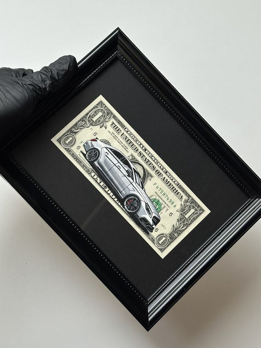 Mercedes Benz CLS 63 AMG Dollar Bill Framed Art By Craft Vega