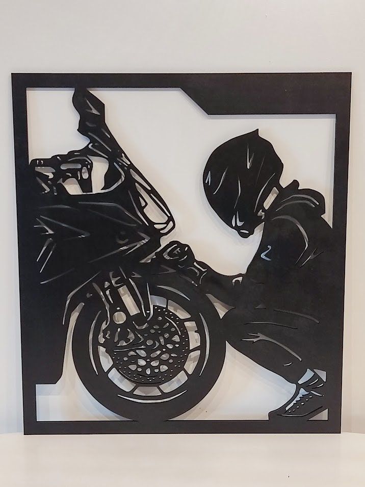 Face to Face Motorcycle Wooden Wall Art Biker Home Decor By Craft Vega
