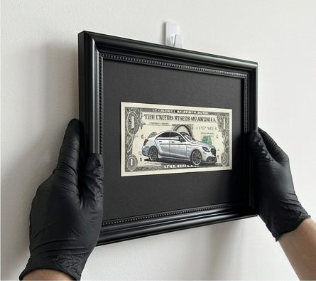 Mercedes Benz CLS 63 AMG Dollar Bill Framed Art By Craft Vega