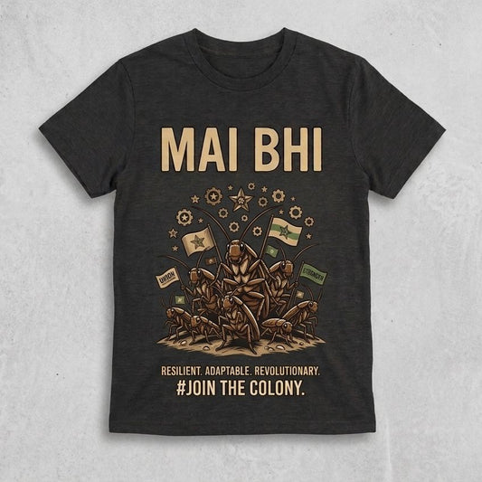CJP Crew Neck Mai Bhi  Cockroach Official T-Shirt Original